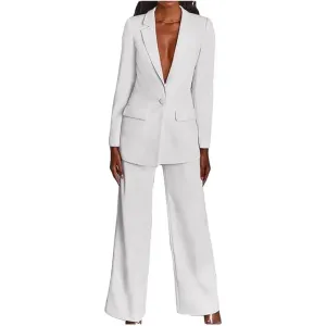 2 Piece Suits with Deep V Neck Jacket Plus Size