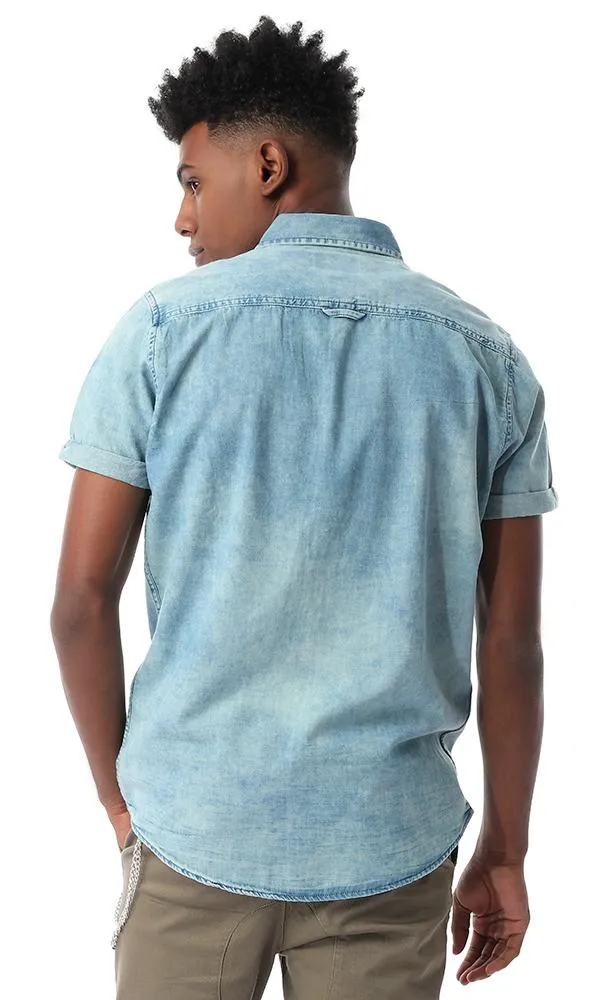 54505 Half Sleeves Wash Out Denim Shirt