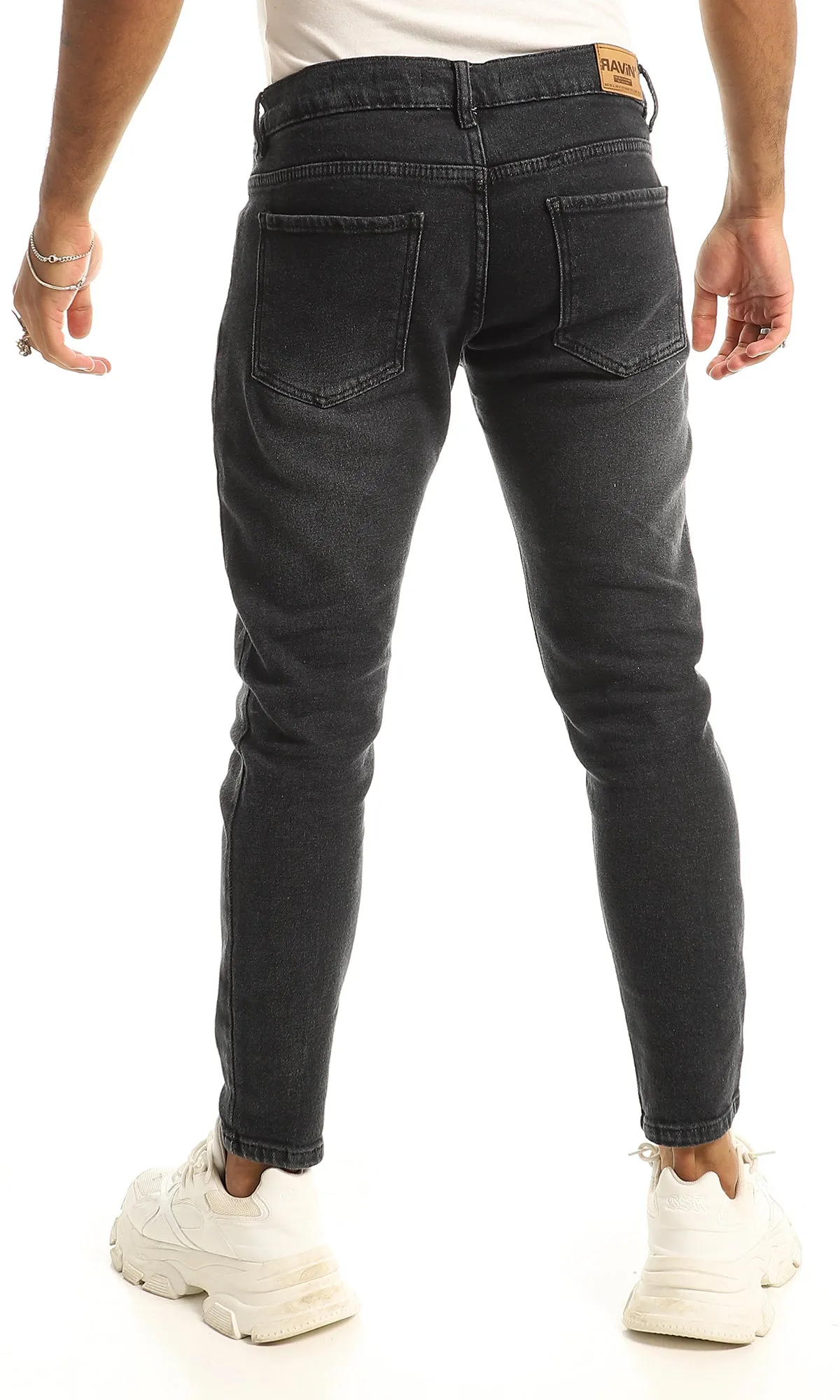 97997 Skinny-Fit Buttoned Jeans - Charcoal