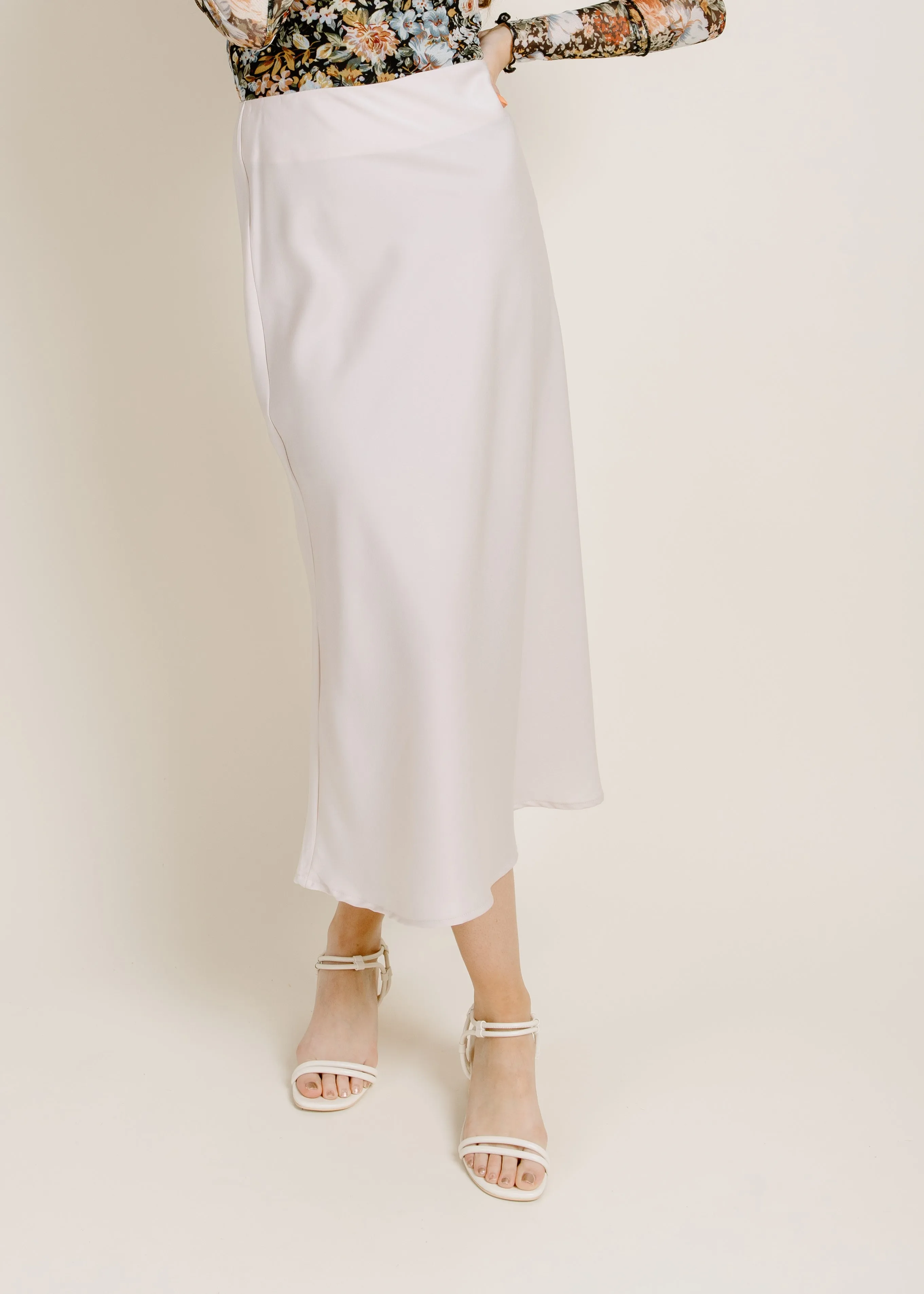 Alana Satin Midi Skirt