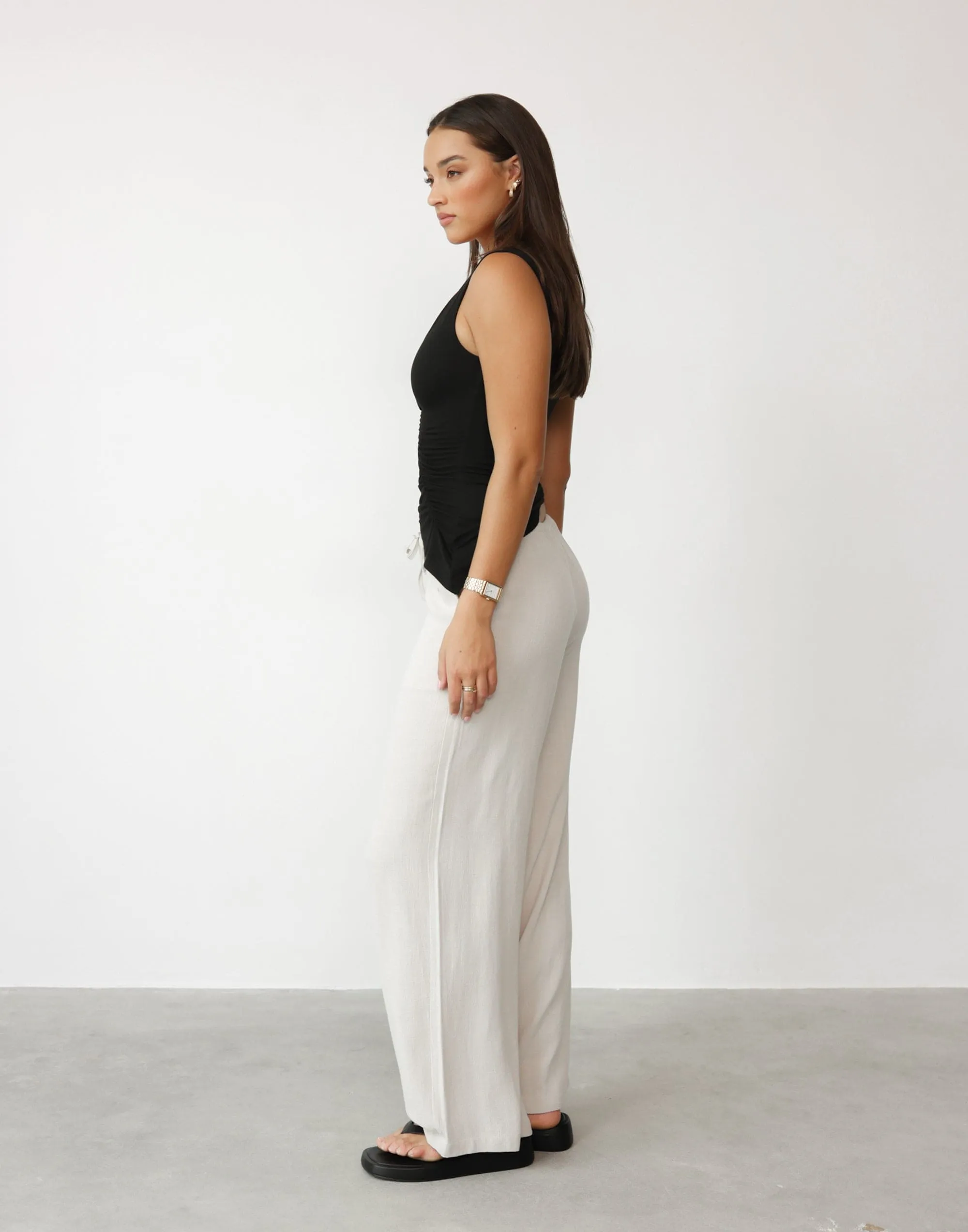 Amee Linen Pants (Latte)