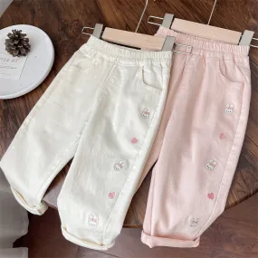 Baby Kid Girls Animals Embroidered Pants Wholesale 240301135