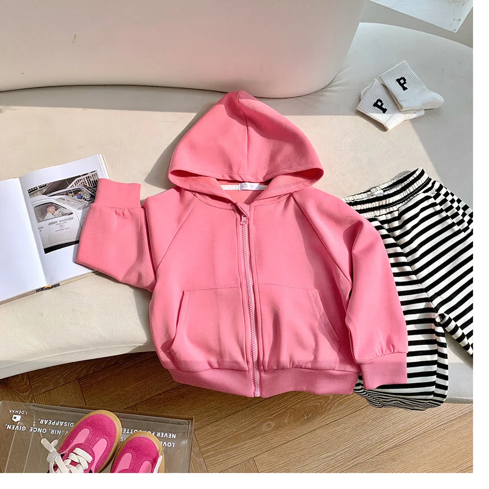 Baby Kid Girls Solid Color Jackets Outwears Wholesale 23090680