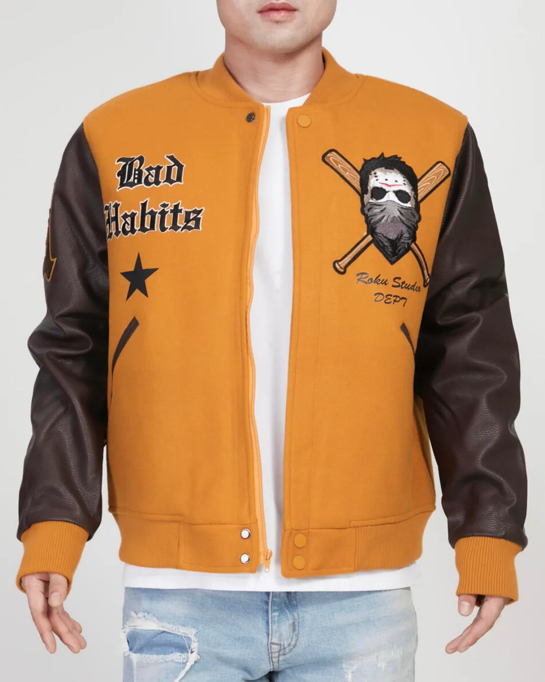 Trendy Bad Habits Varsity Jacket for Stylish Casual Wear