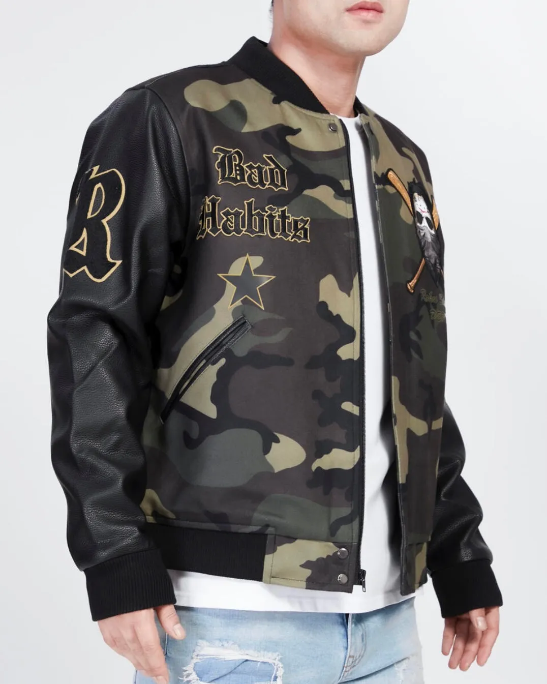 Trendy Bad Habits Varsity Jacket for Stylish Casual Wear