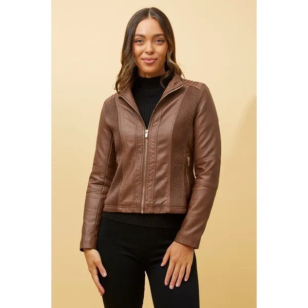 BECKY VEGAN LEATHER BIKER JACKET