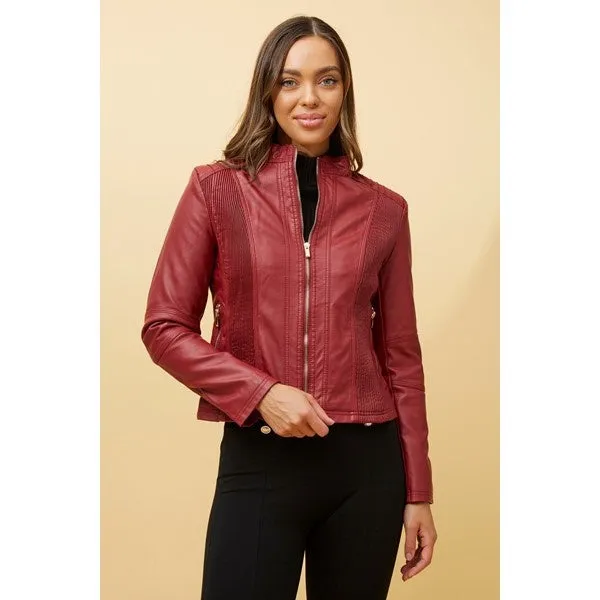 BECKY VEGAN LEATHER BIKER JACKET