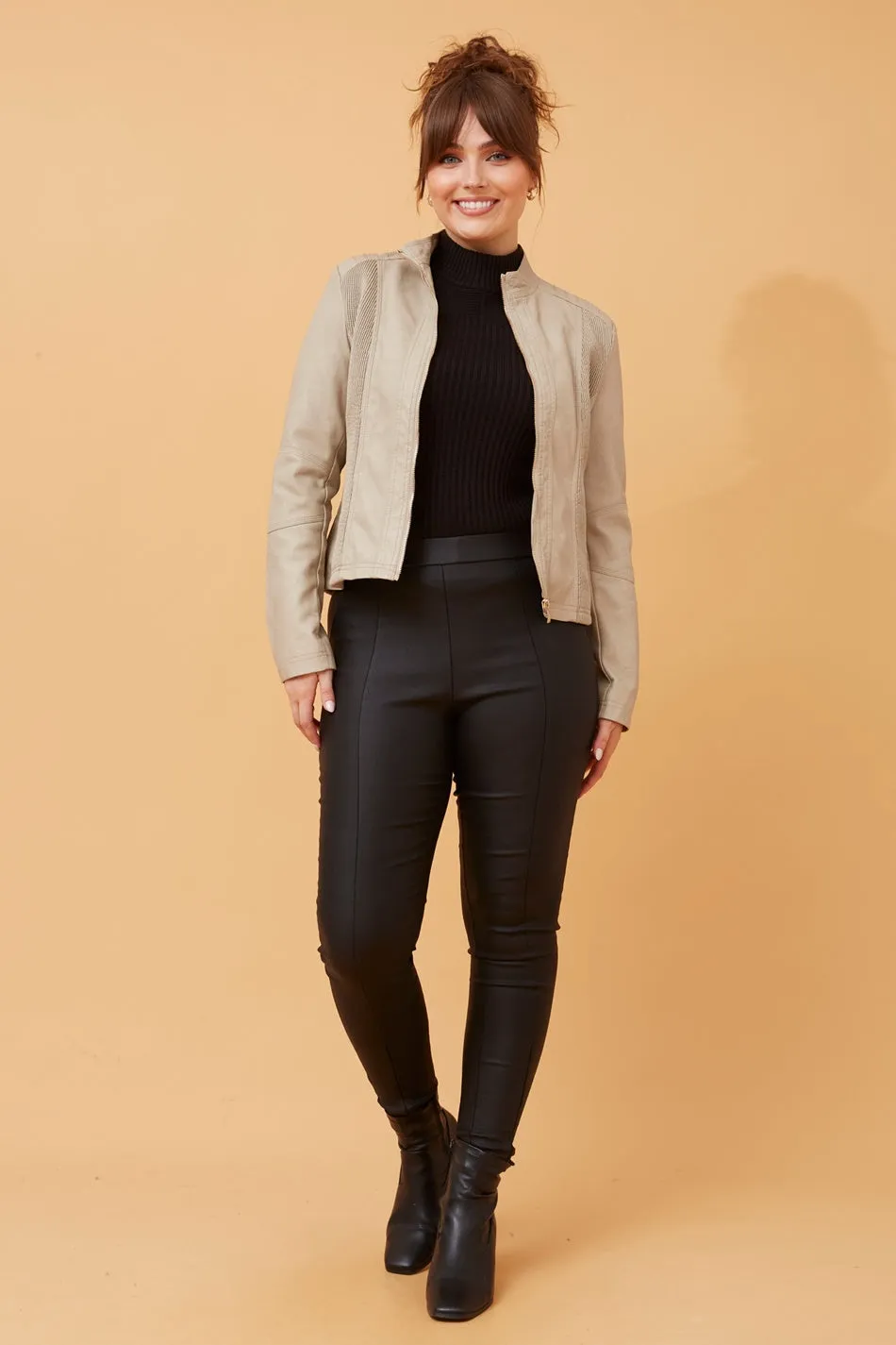 BECKY VEGAN LEATHER BIKER JACKET