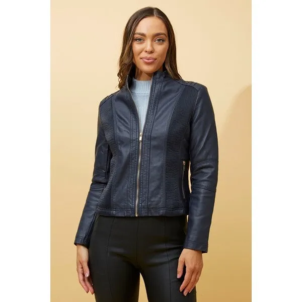 BECKY VEGAN LEATHER BIKER JACKET