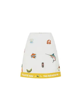 Blue Marlin Embroidered Skirt