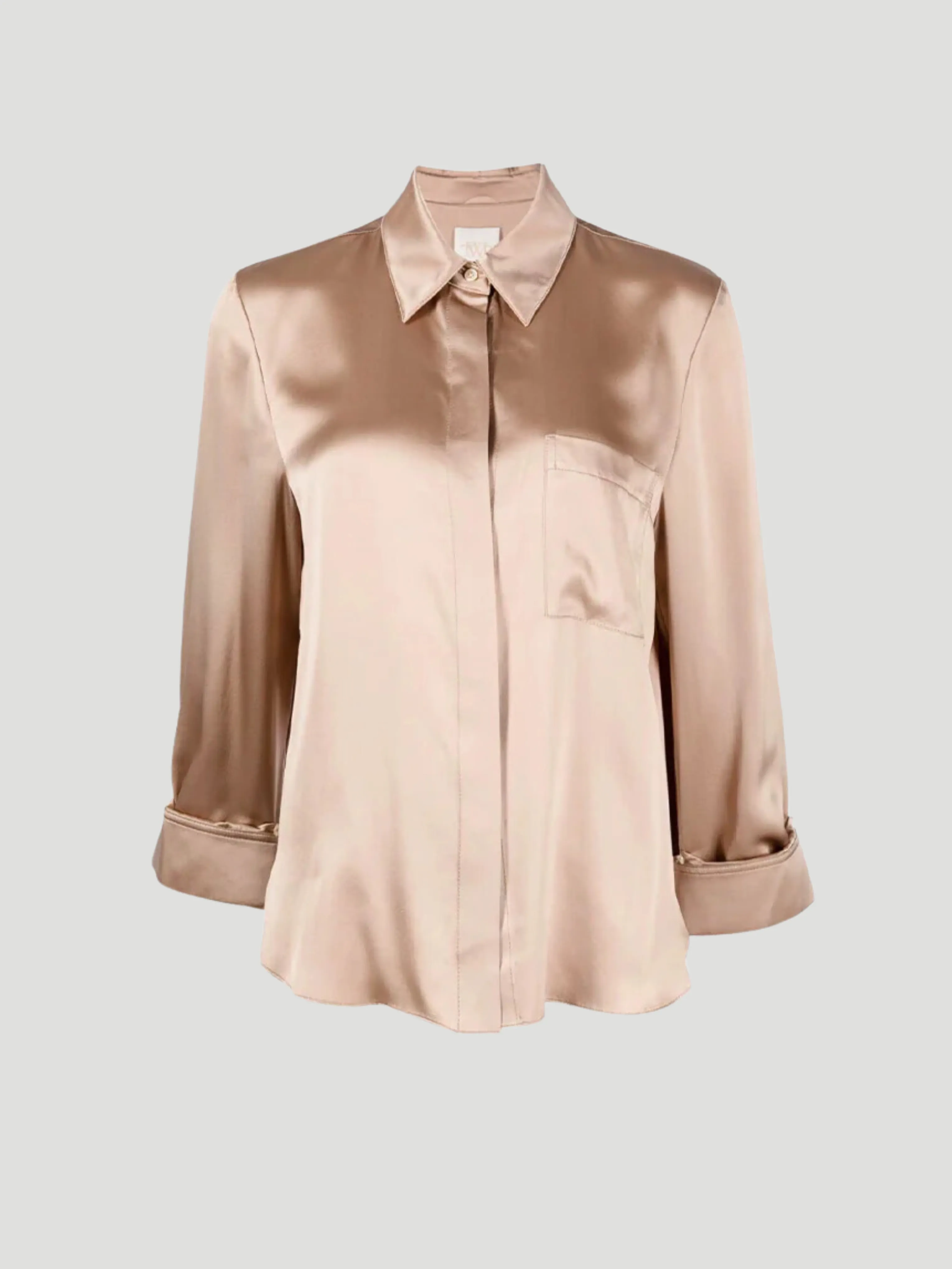 Boyfriend Shirt in Champagne Silk