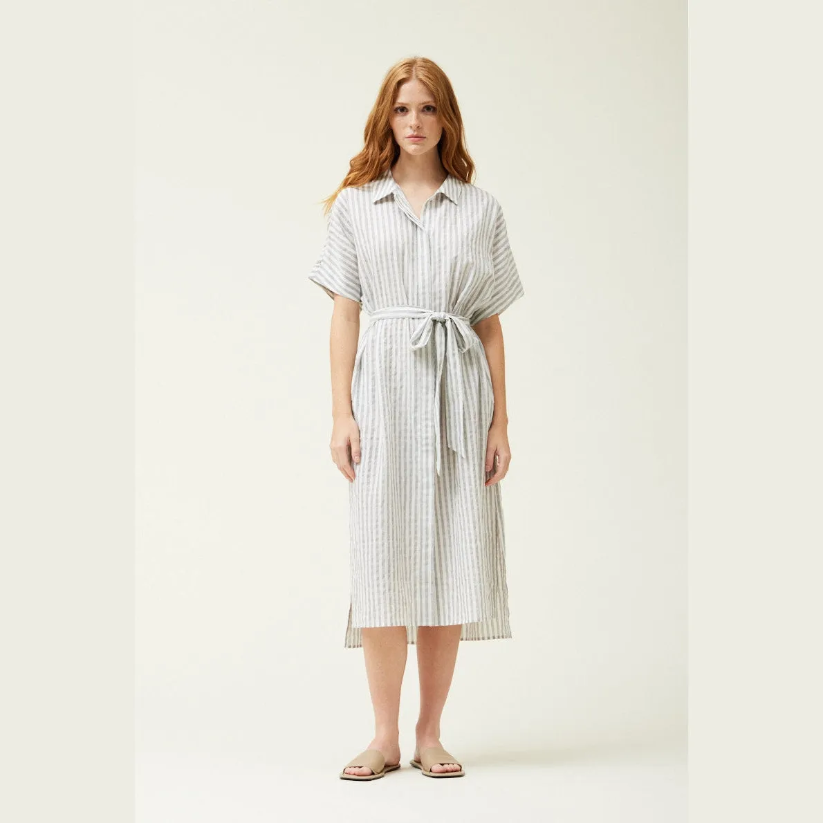 Button Down Stripe Summer Dress