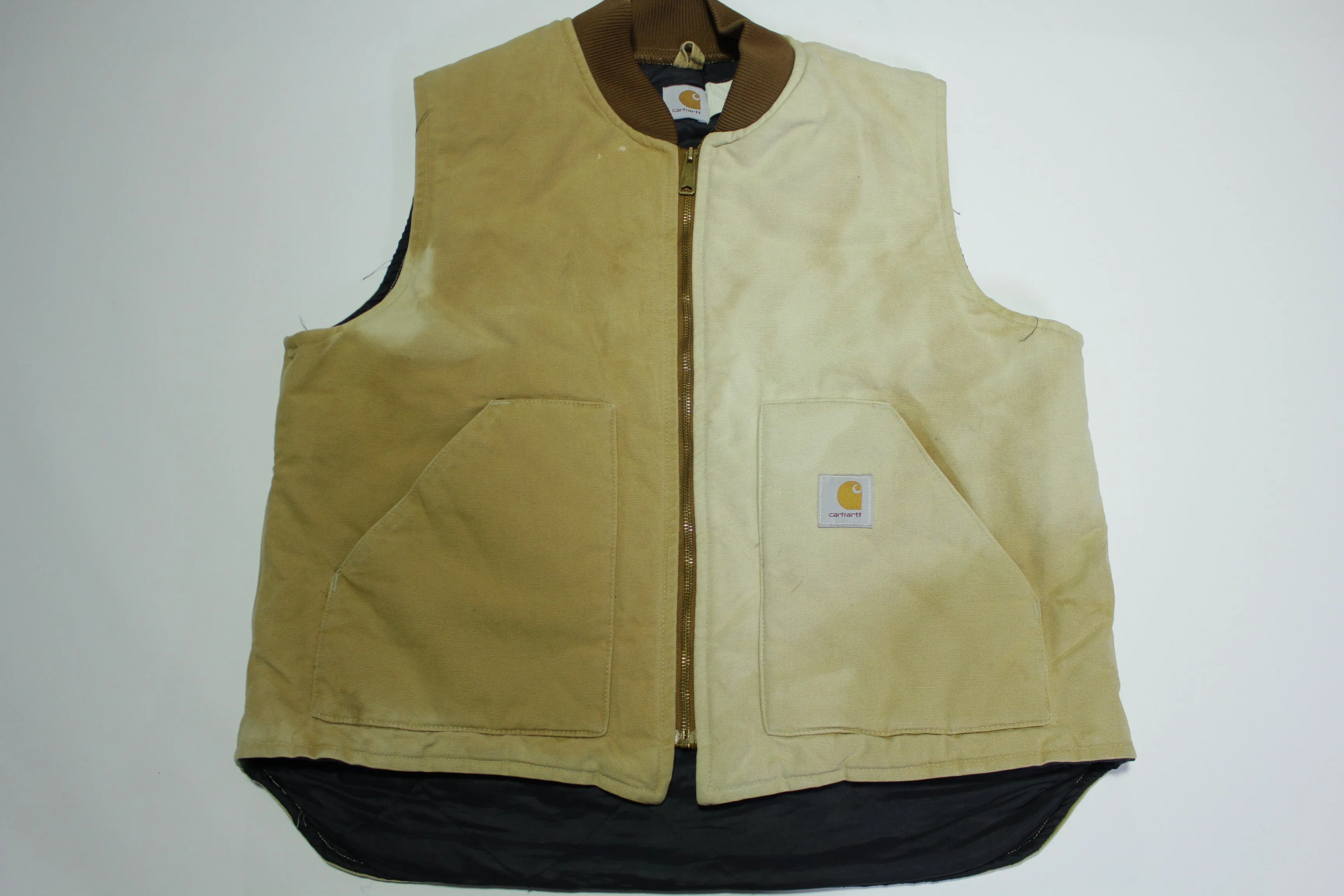 Carhartt VQ186 Duck Canvas Quilt Lined Union Made in USA Arctic Insulated Vest