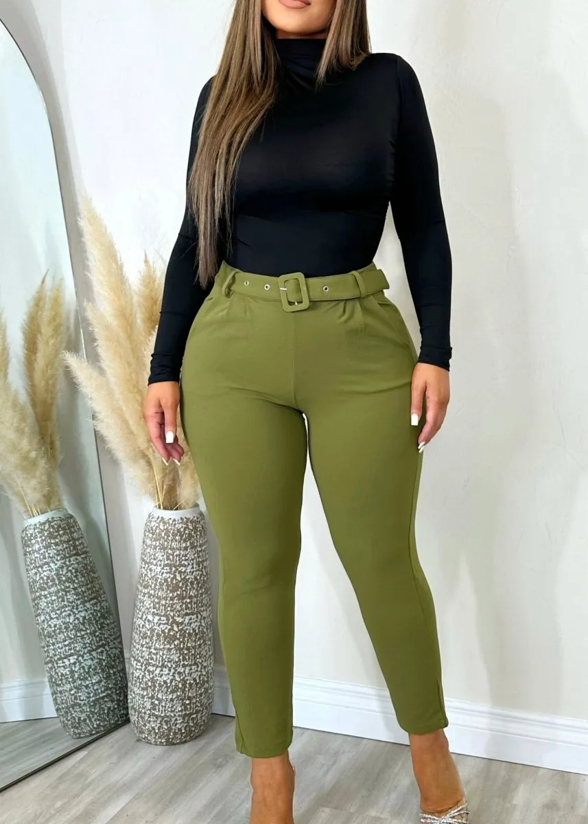 Casual Crush Pants Olive Green