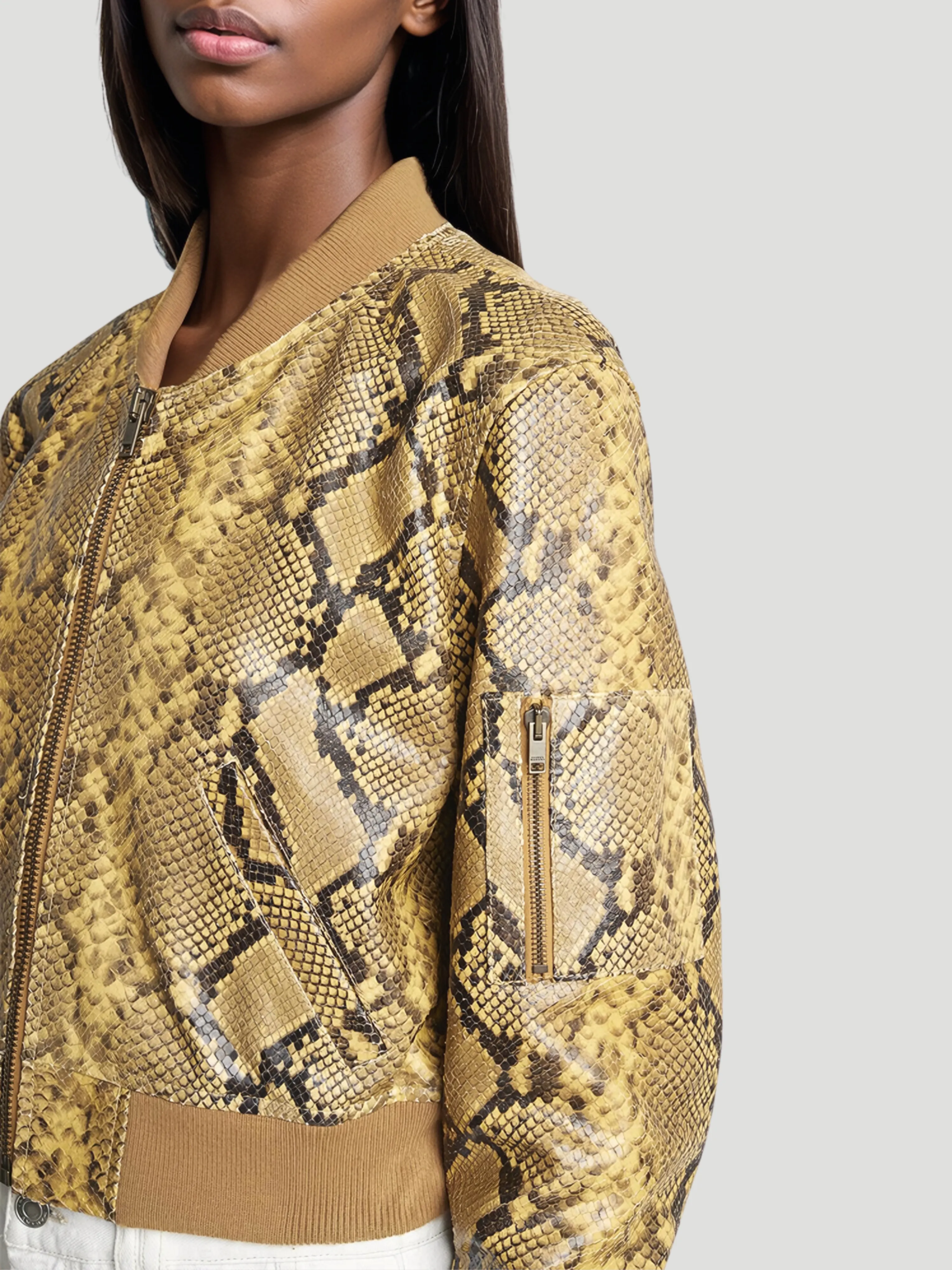 Cerem Animal-Print Bomber Jacket