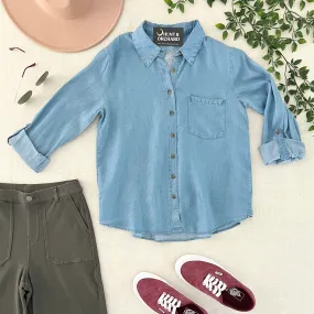 Chambray Button Down Shirt - Blue