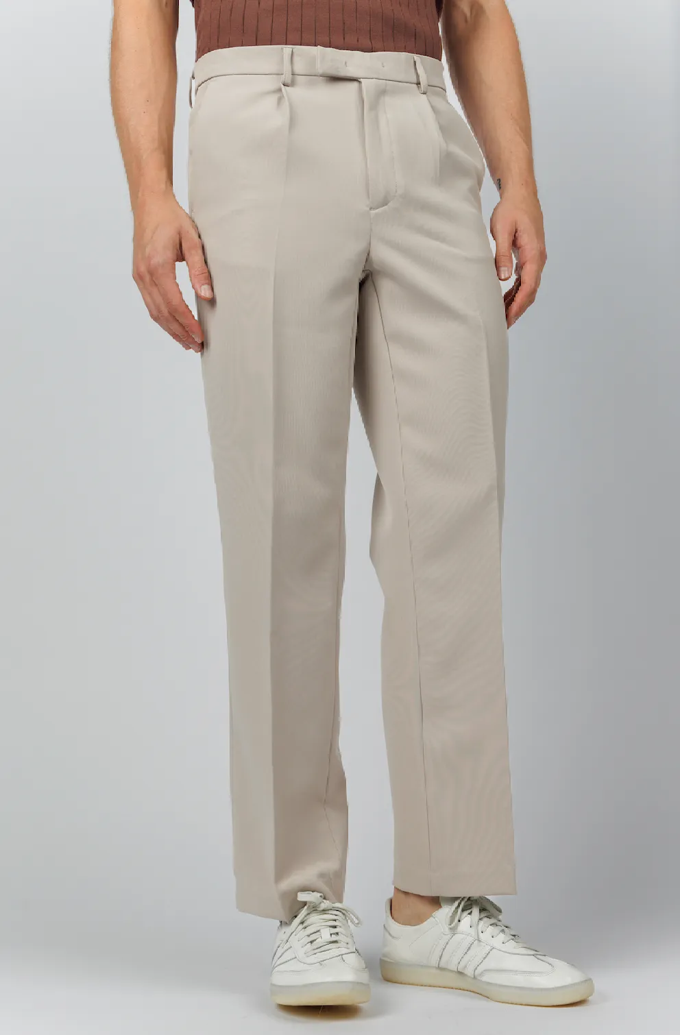 Comfort Stretch Straight Leg Trouser in Camel