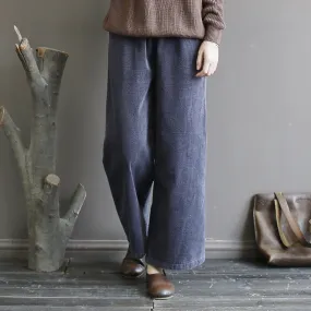 Corduroy Casual Wide Leg Pants Spring