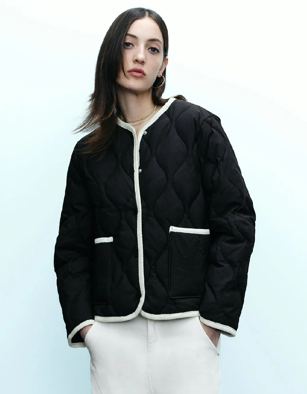 Crew Neck Down Jacket