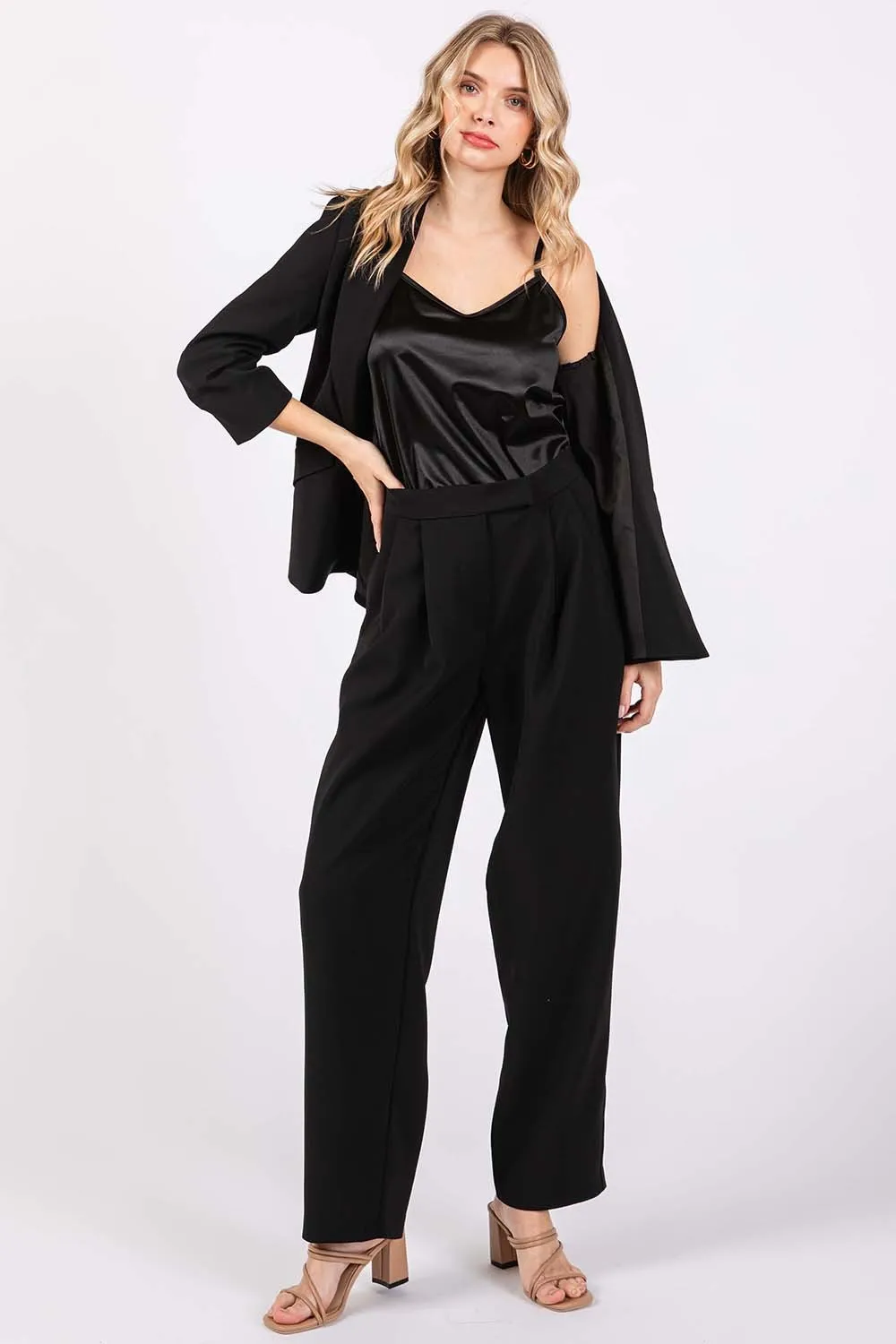 GeeGee High-Waisted Pleated Pants