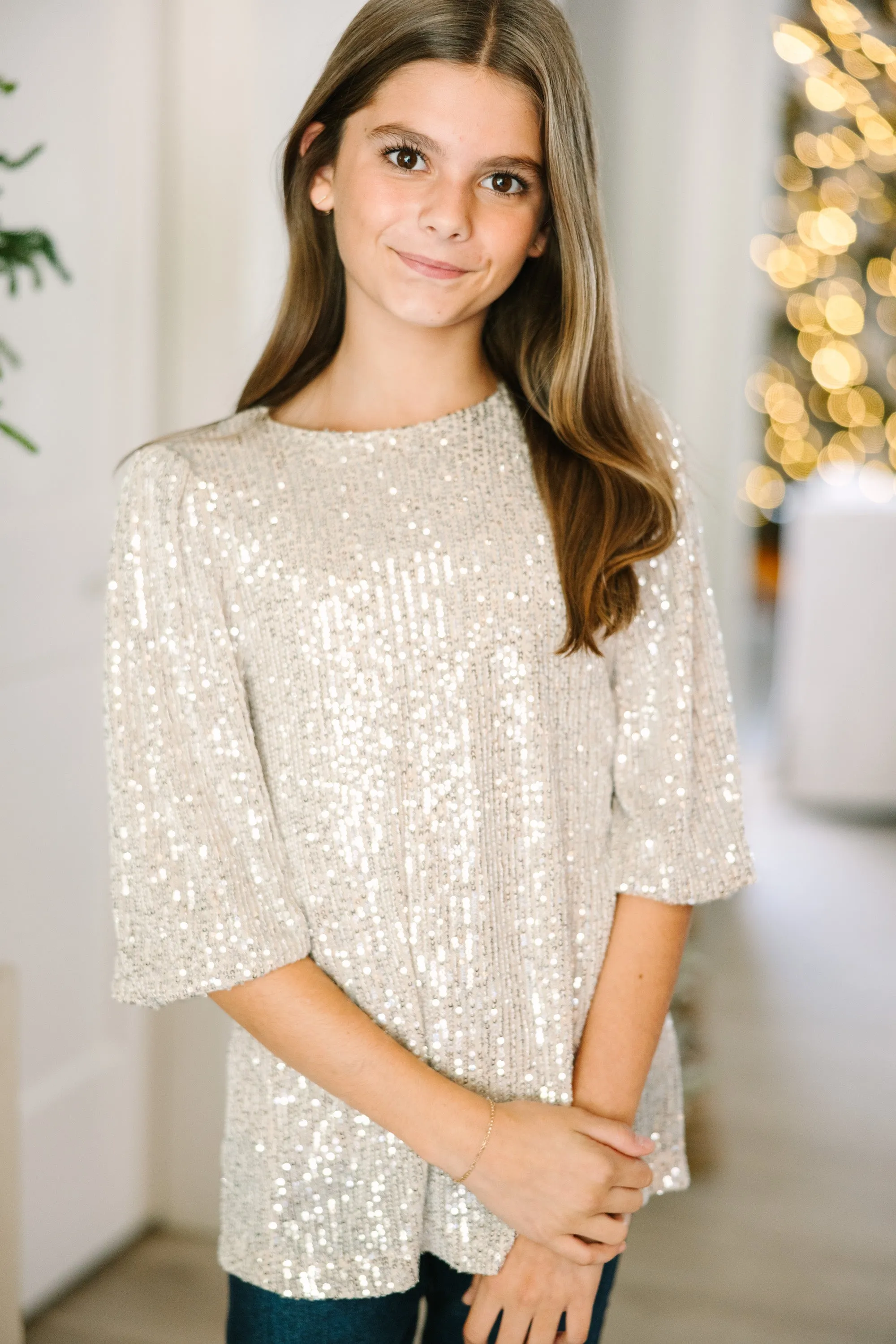 Girls: Under The Lights Gold Sequin Blouse