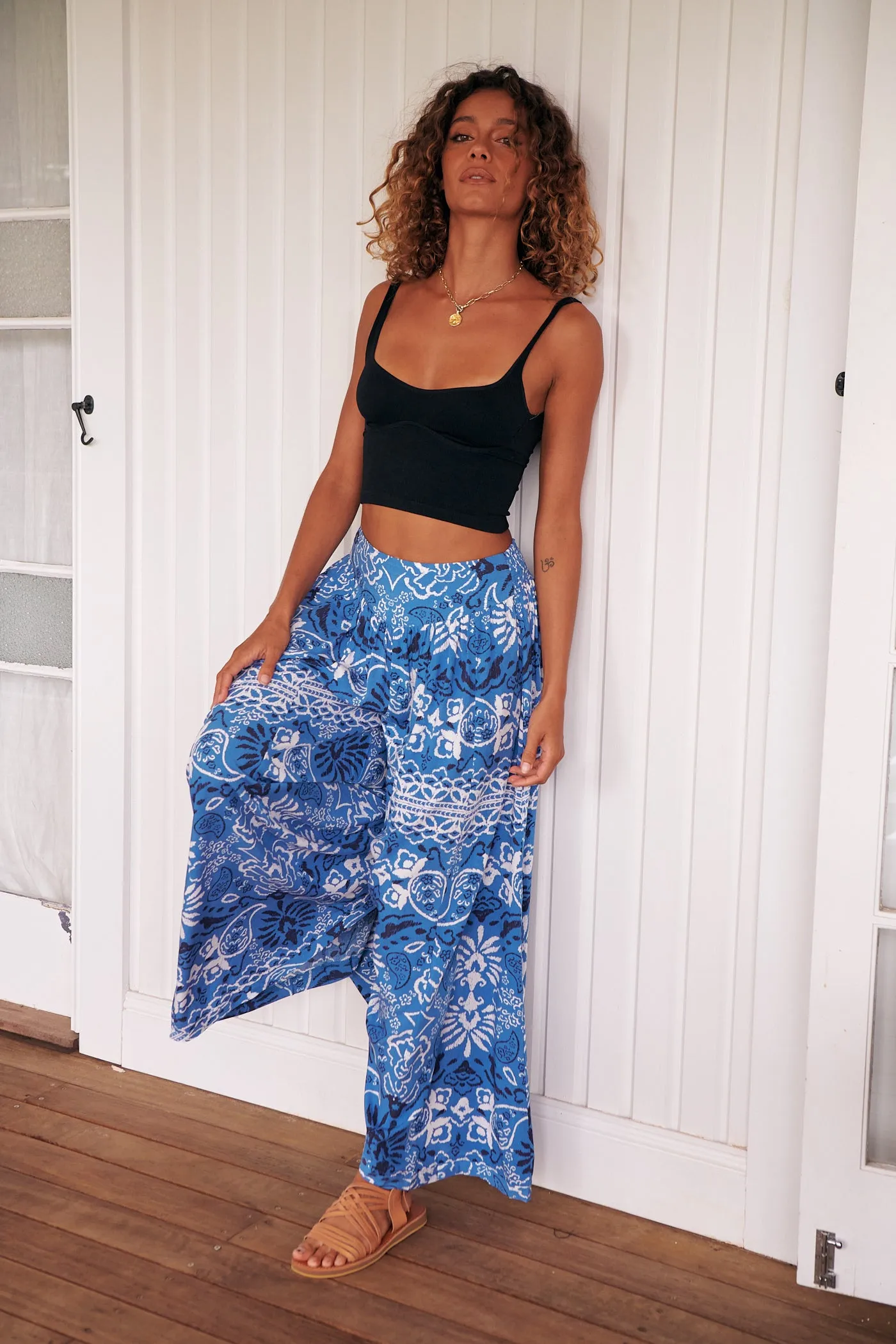 Gracie Pants - Blue/White