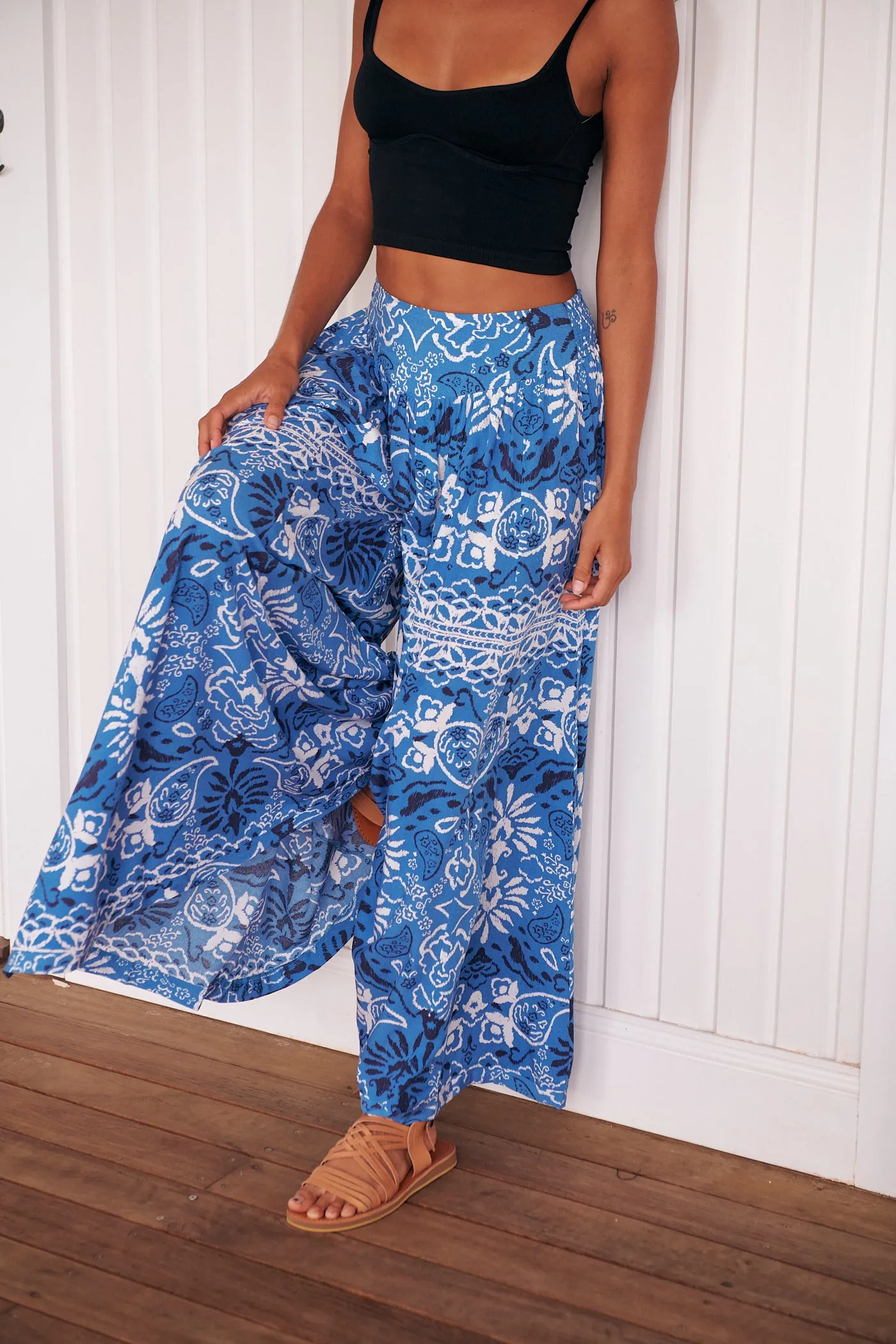 Gracie Pants - Blue/White