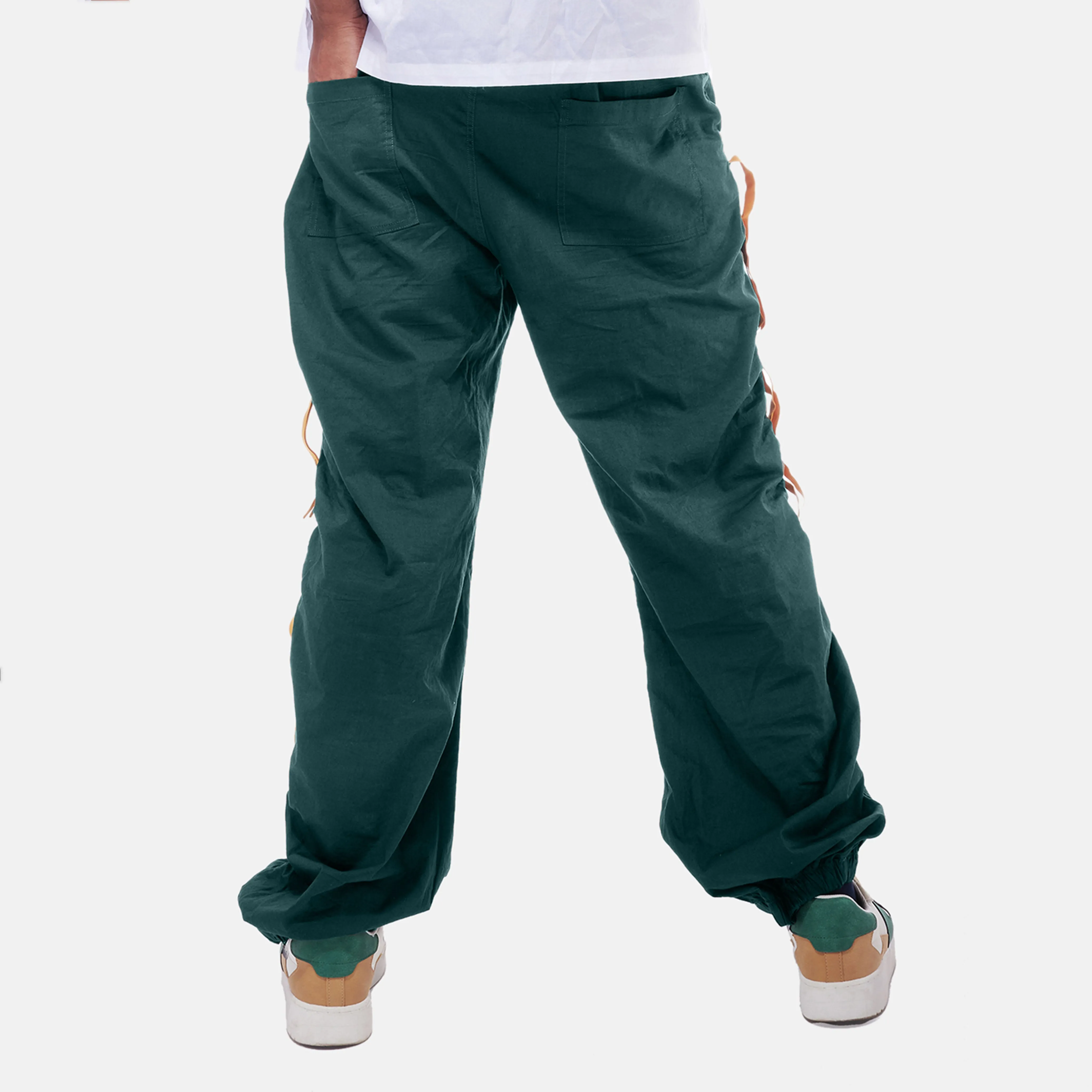 Green Tape Parachute Pants