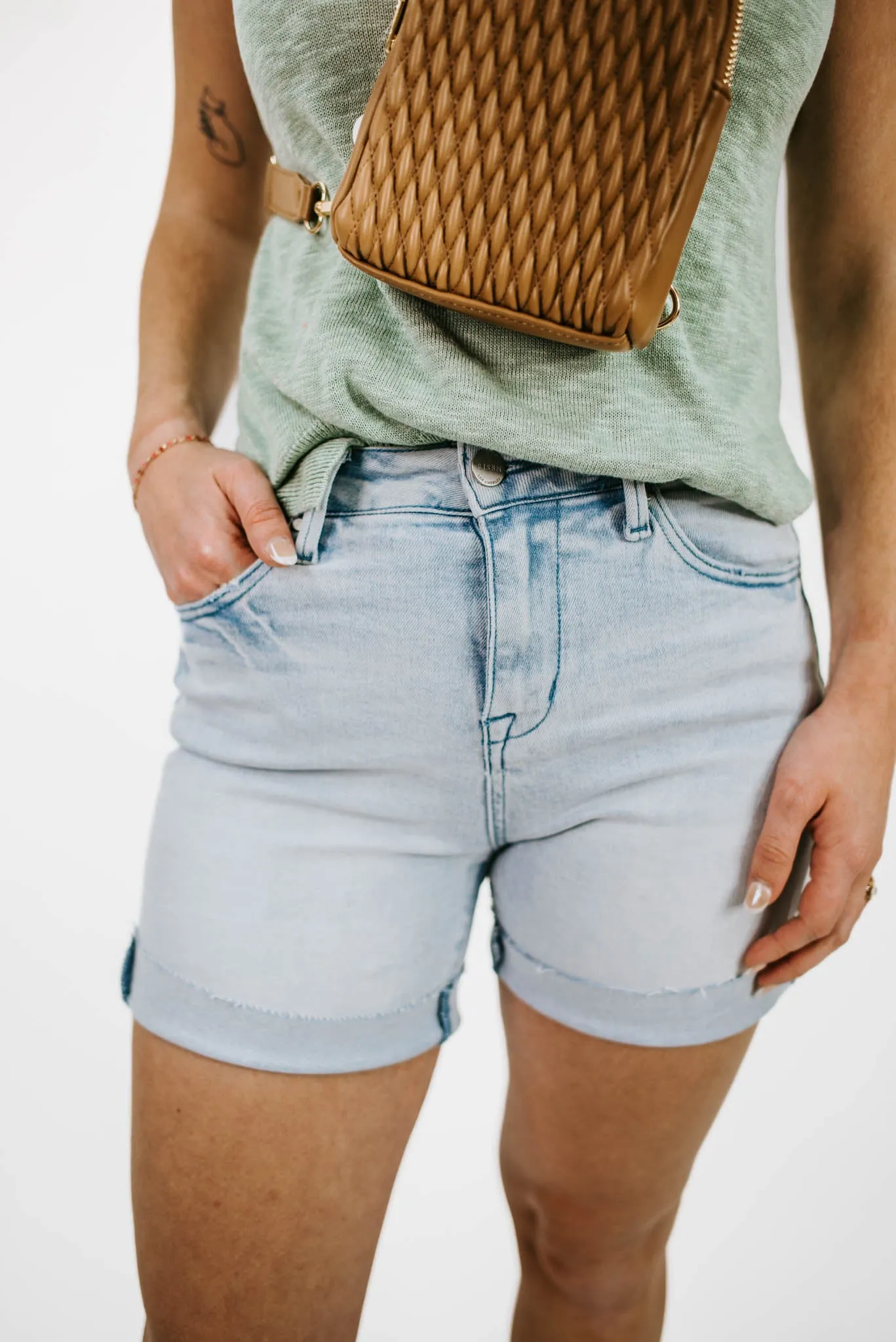 Hampton High Rise Cuffed Shorts | Risen