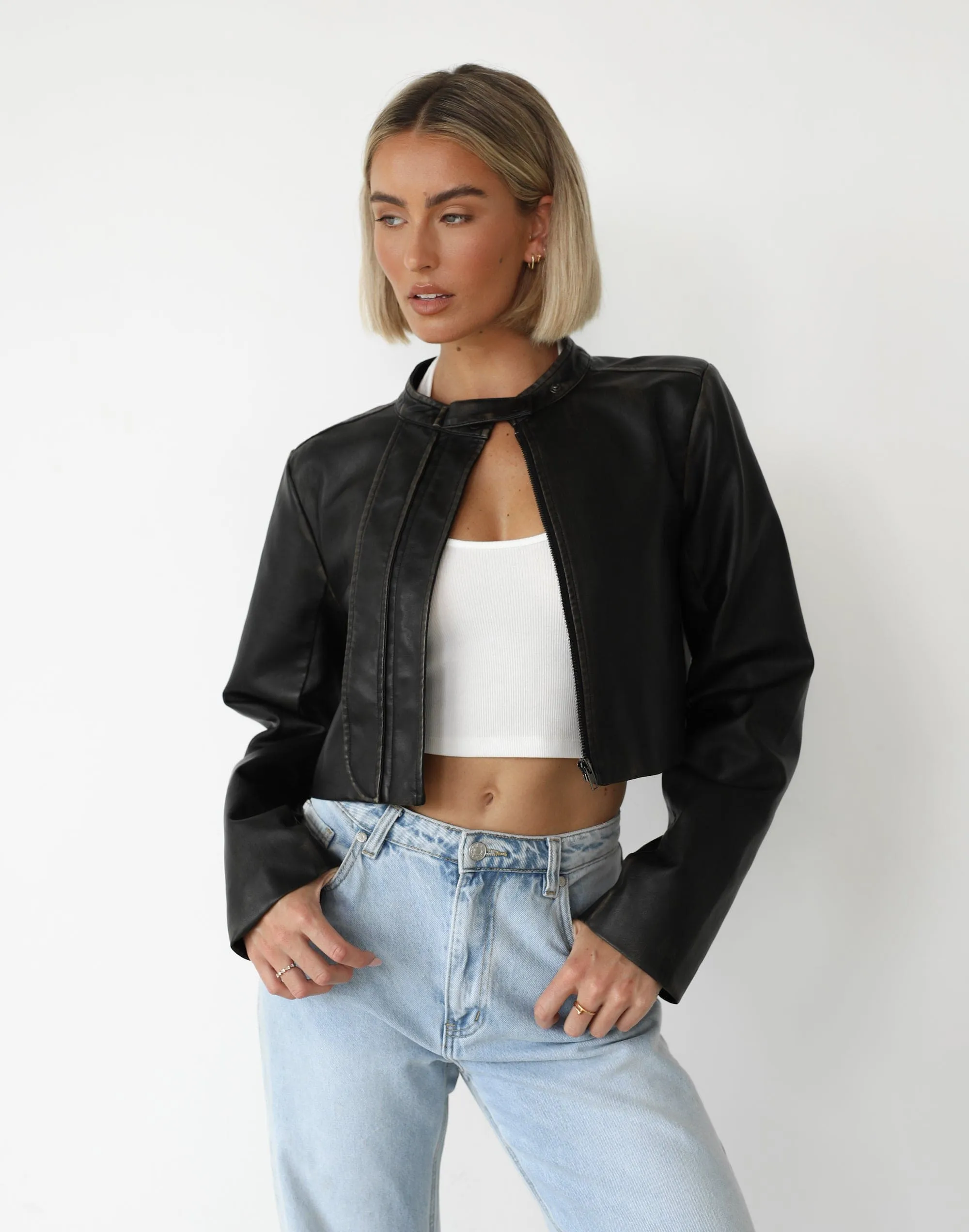 Harley Cropped Jacket (Black)