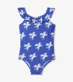 Hatley Dazzling Blue Pegaus Ruffle Sleeve Swimsuit