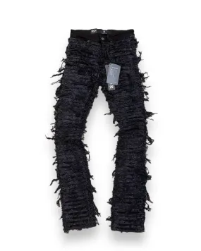 Heavy Rip & Destroyed Stacked Denim Jean