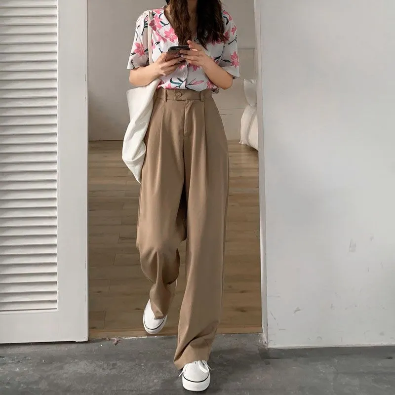 High-Waist Wide-Leg Dress Pants dd1