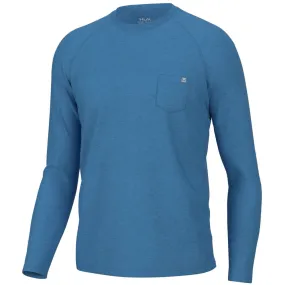 'Huk' Men's Waypoint Crew Neck - Azure Blue