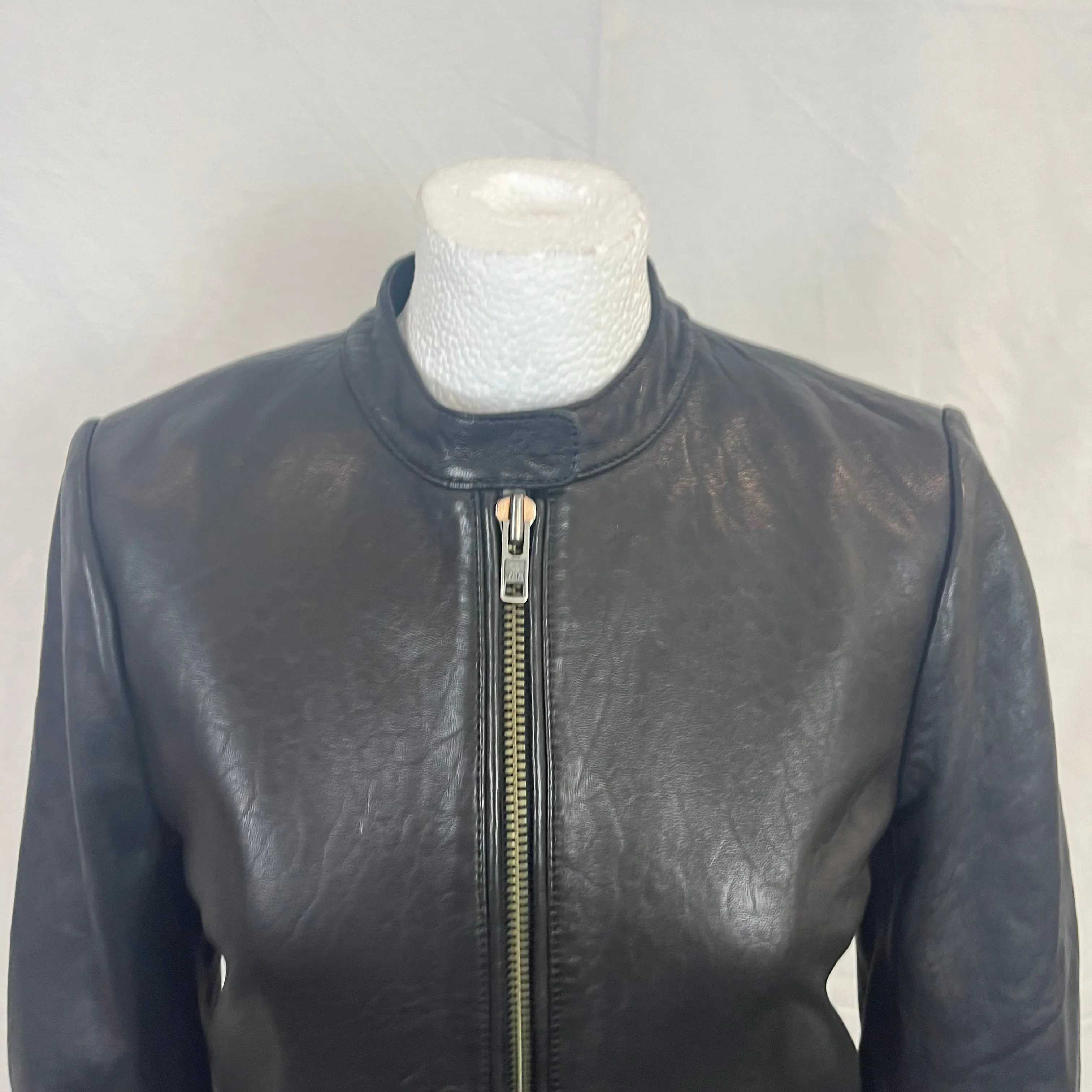 Hush Brand New 349 Black Leather Moto Jacket XS