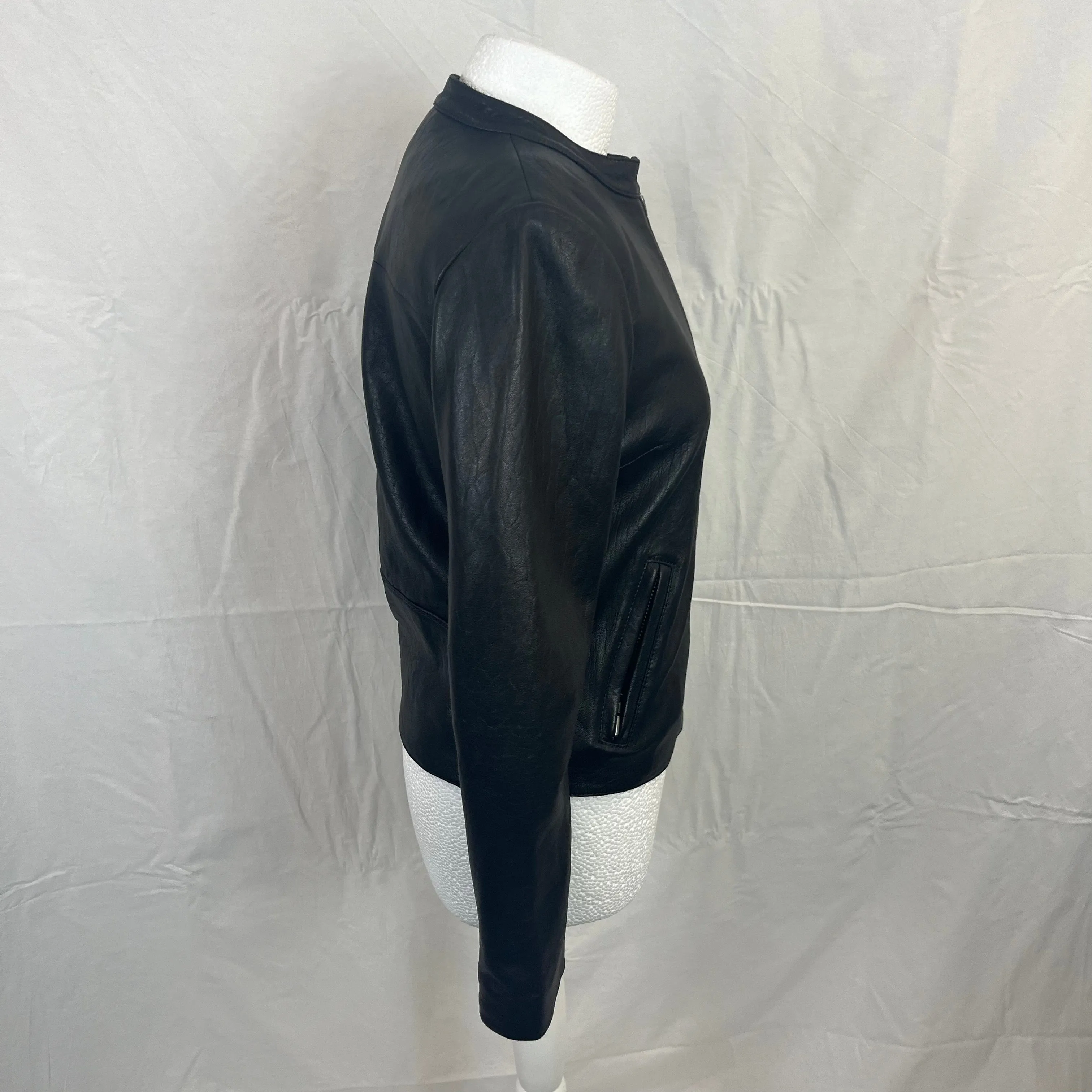 Hush Brand New 349 Black Leather Moto Jacket XS