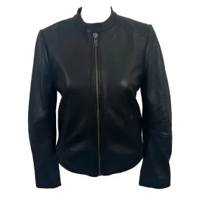 Hush Brand New 349 Black Leather Moto Jacket XS