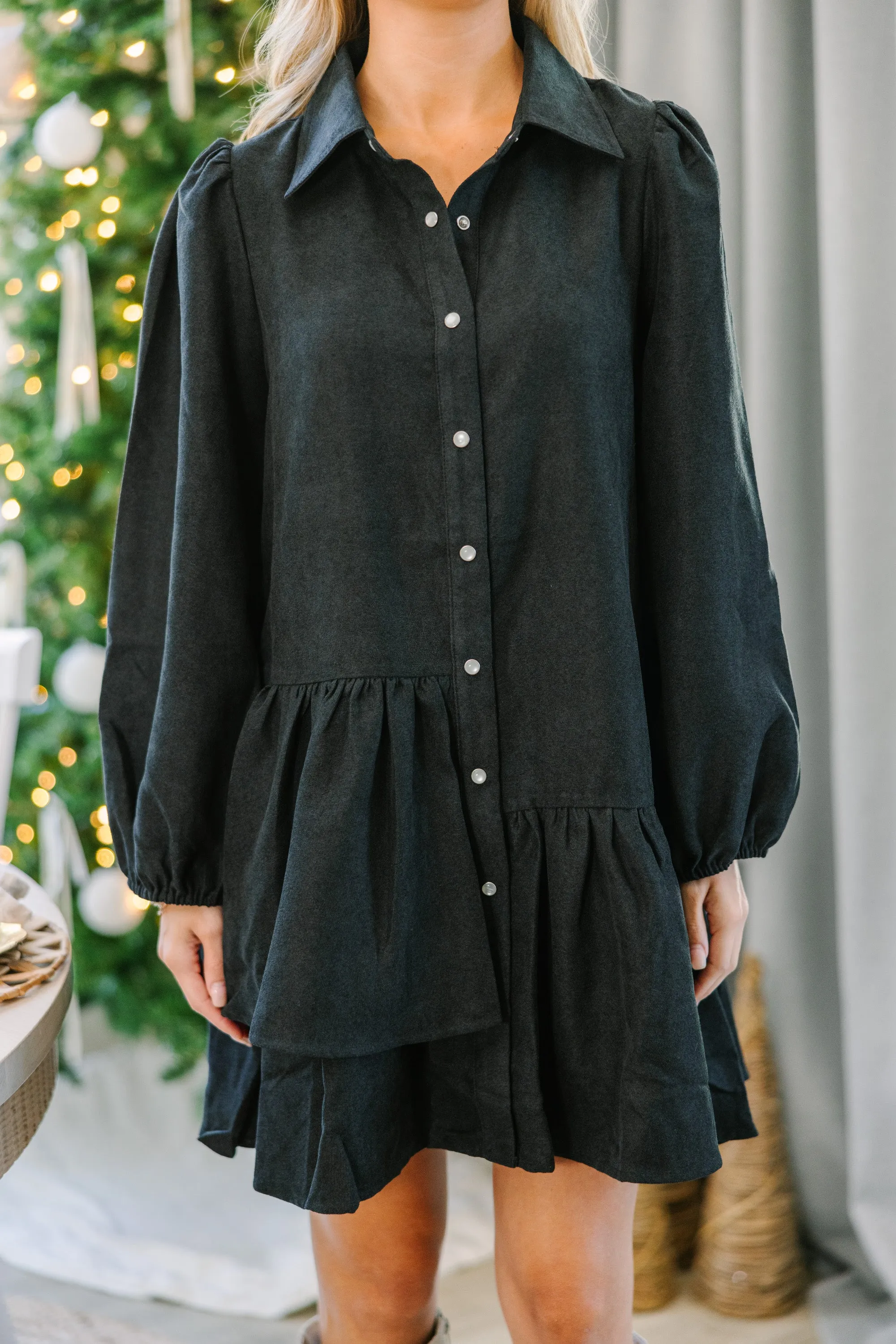 It's Your Place Black Button Down Dress