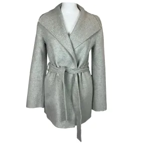 Joseph 795 Pearl Grey Double Face Cashmere Belted Lima Jacket XXS/XS/S