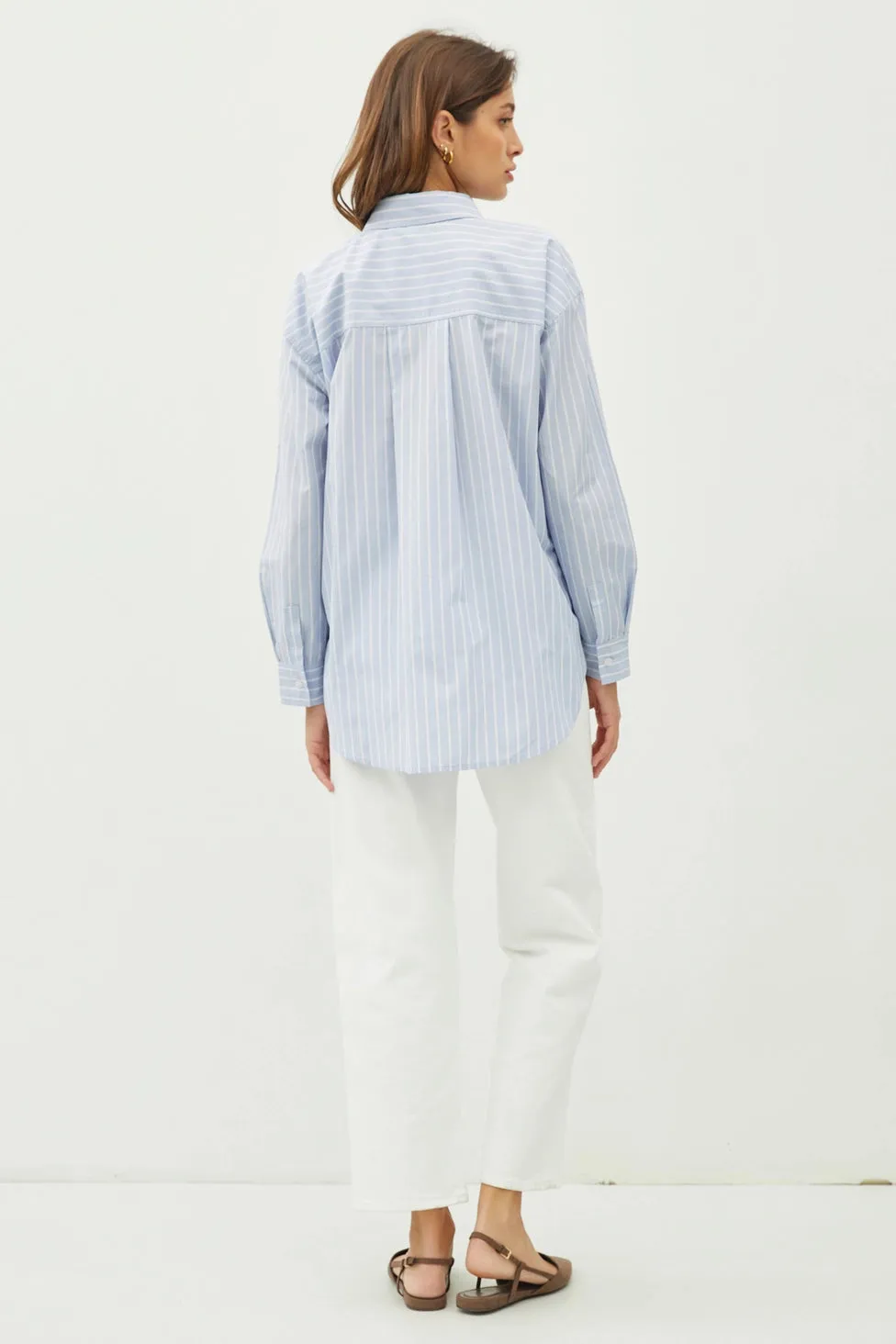 Kaylee Striped Chambray Button Down Shirt