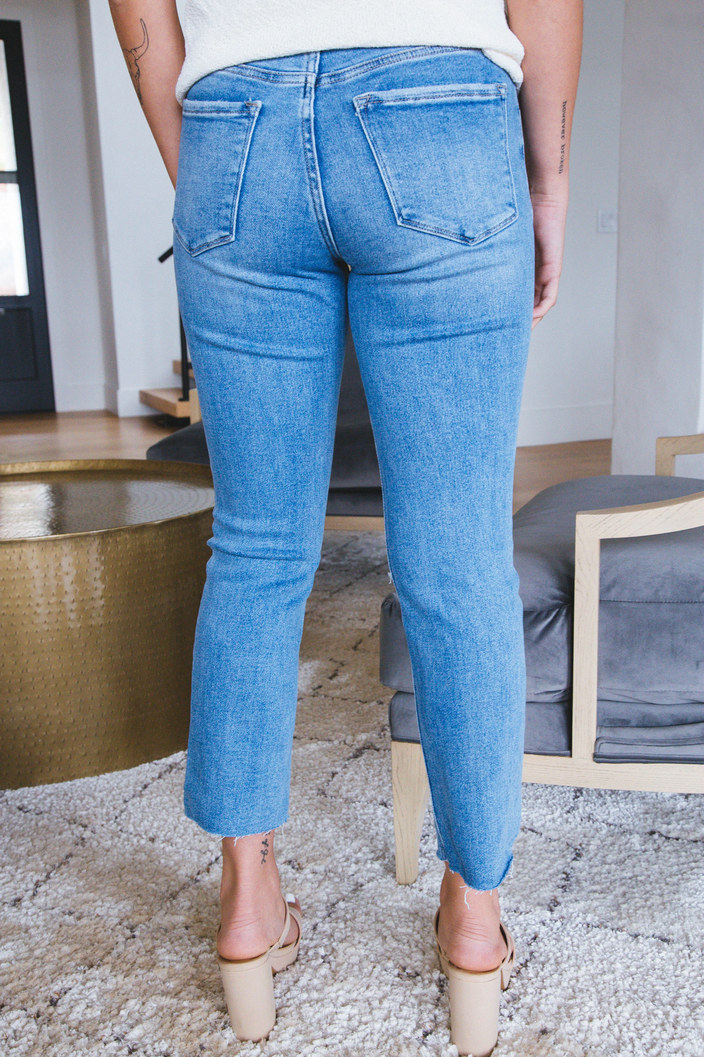 Leah High Rise Slim Straight Jeans, Bliss