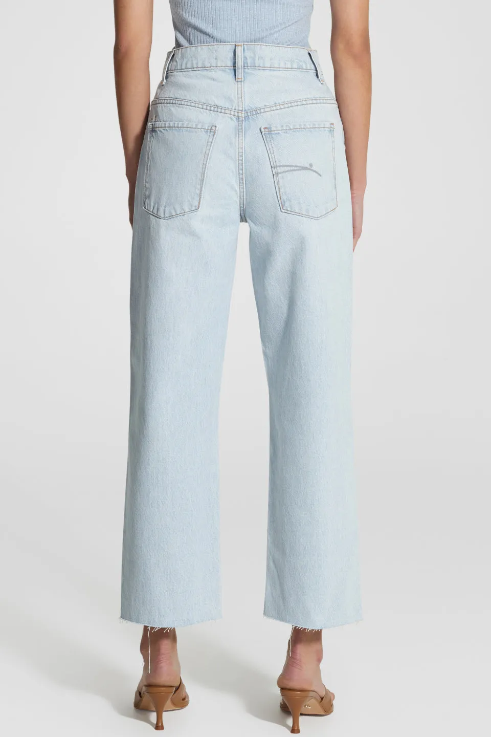 Lou Rumour Pale Blue Crop Denim Jean