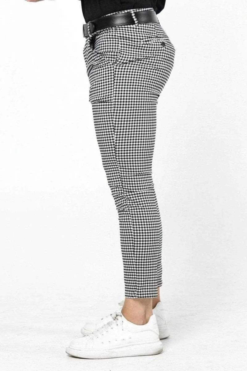 Mini Checkered Slim Fit Pants