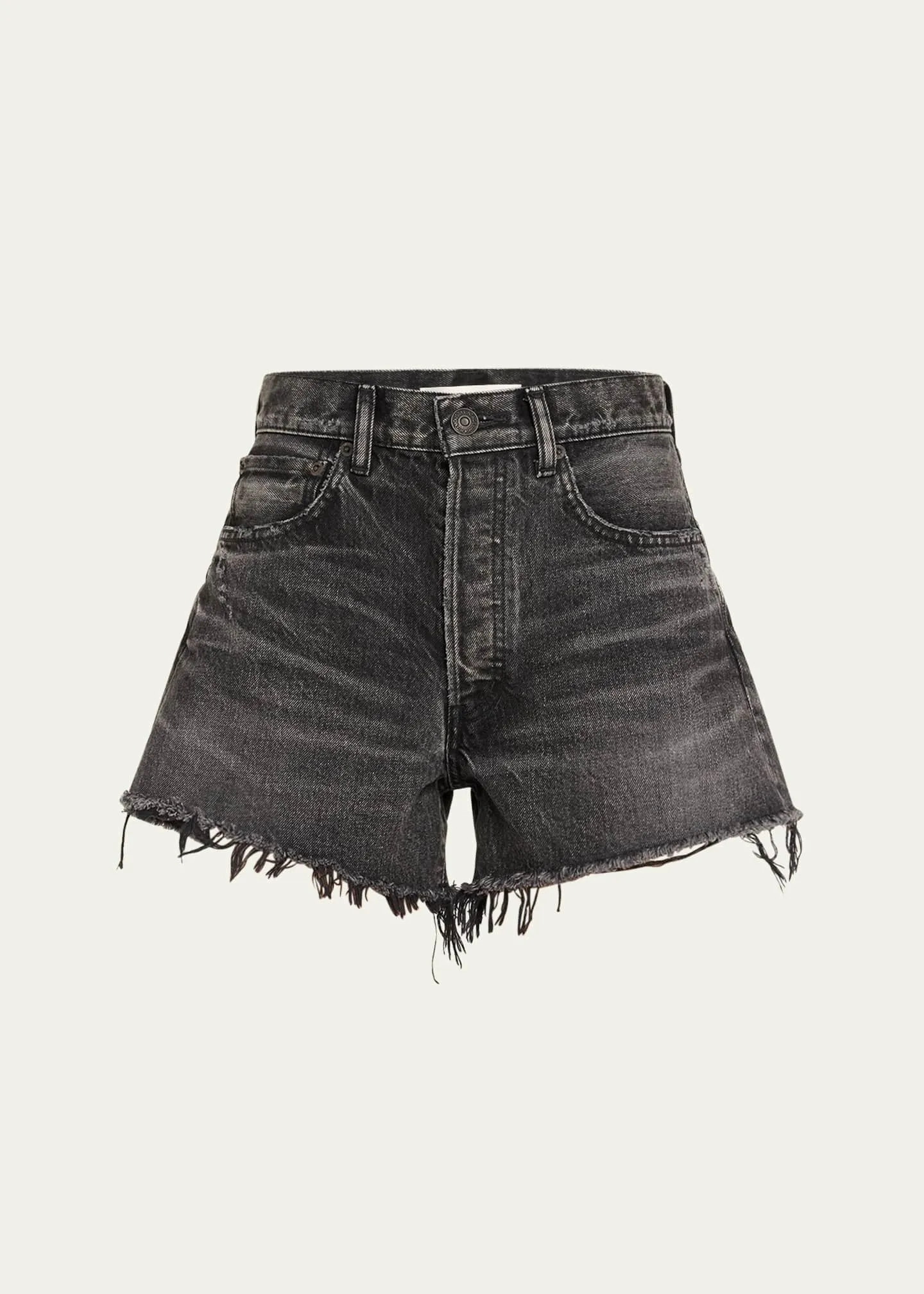 MOUSSY VINTAGE Aristida Cut-Off Denim Shorts Black