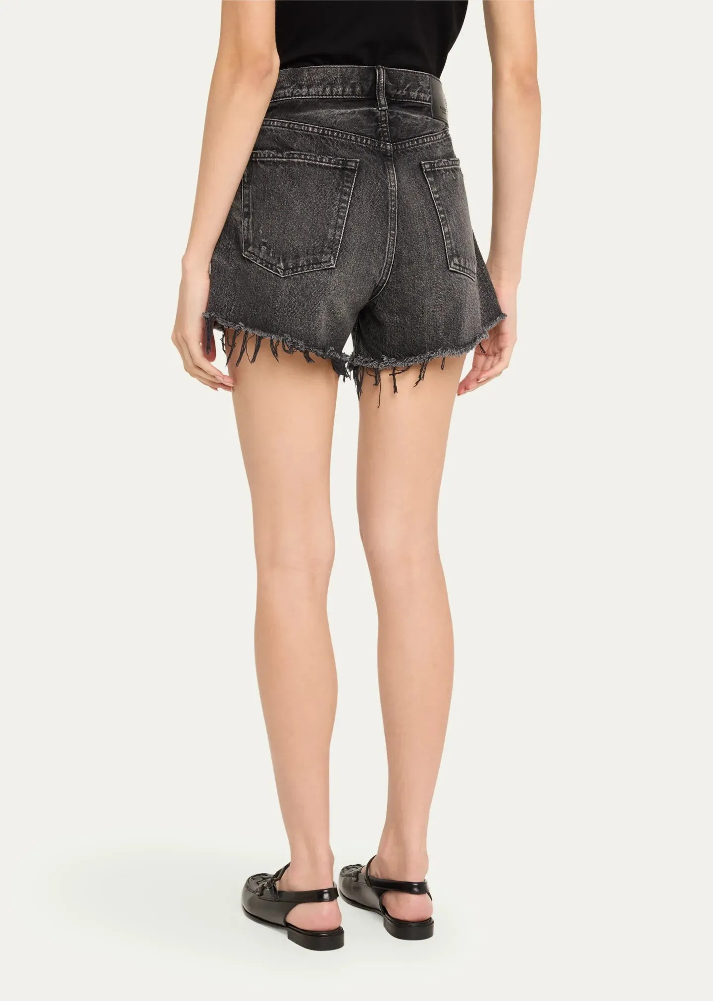 MOUSSY VINTAGE Aristida Cut-Off Denim Shorts Black