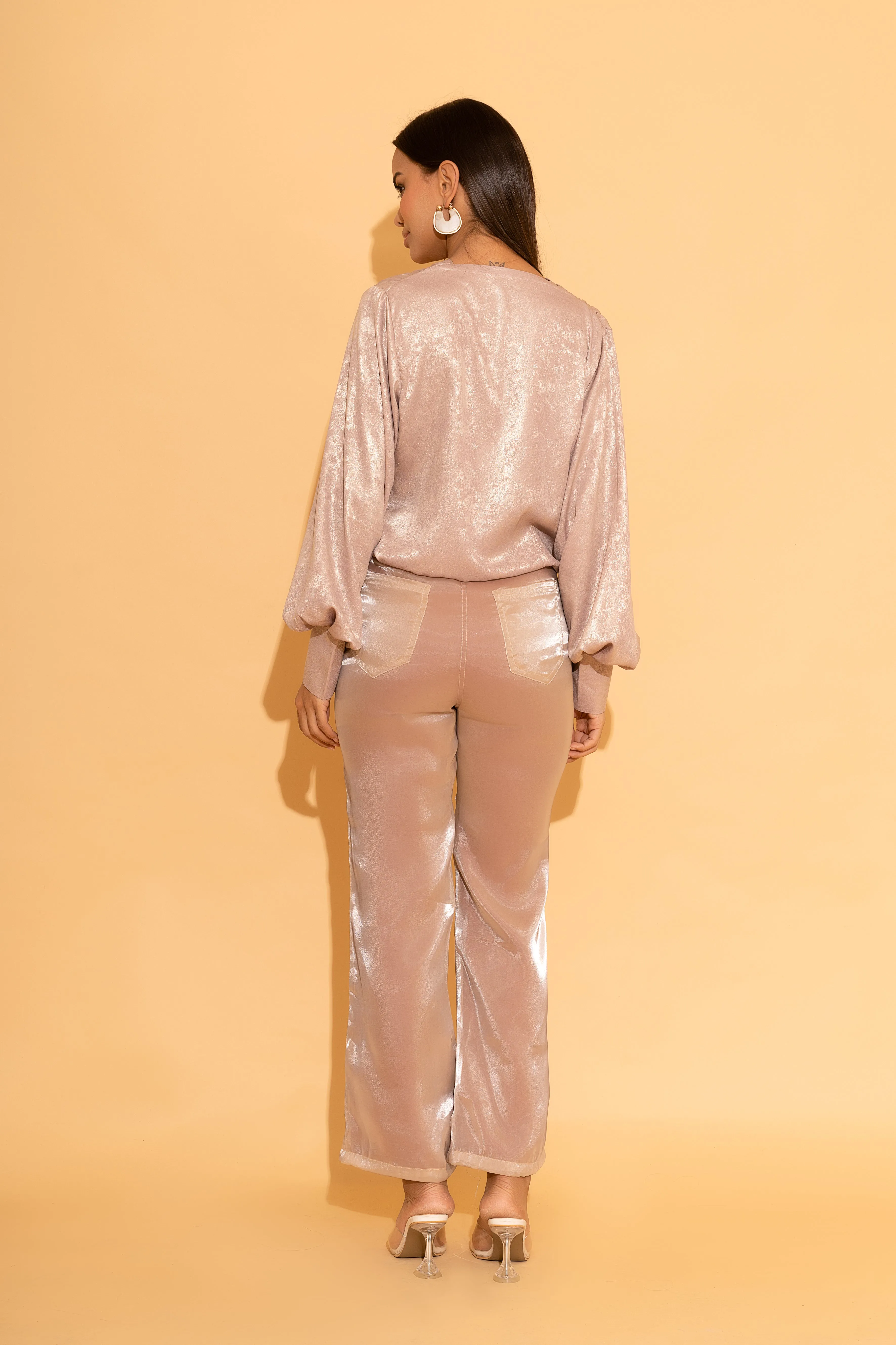 Nude Organza Pants