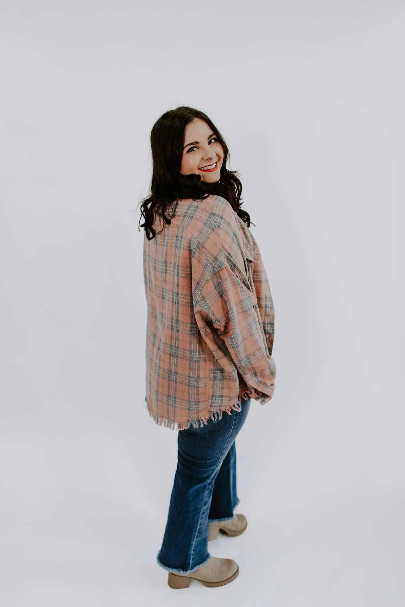 Olivia Washed Plaid Flannel Top