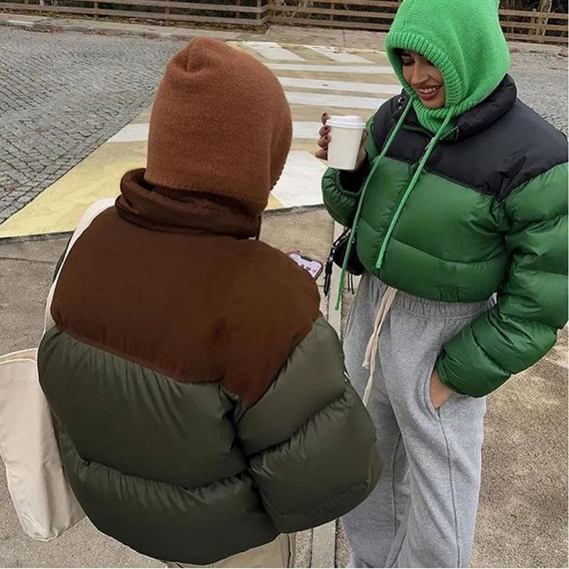 Packable Color Block Boxy Warmest Padded Down Puffer Jacket