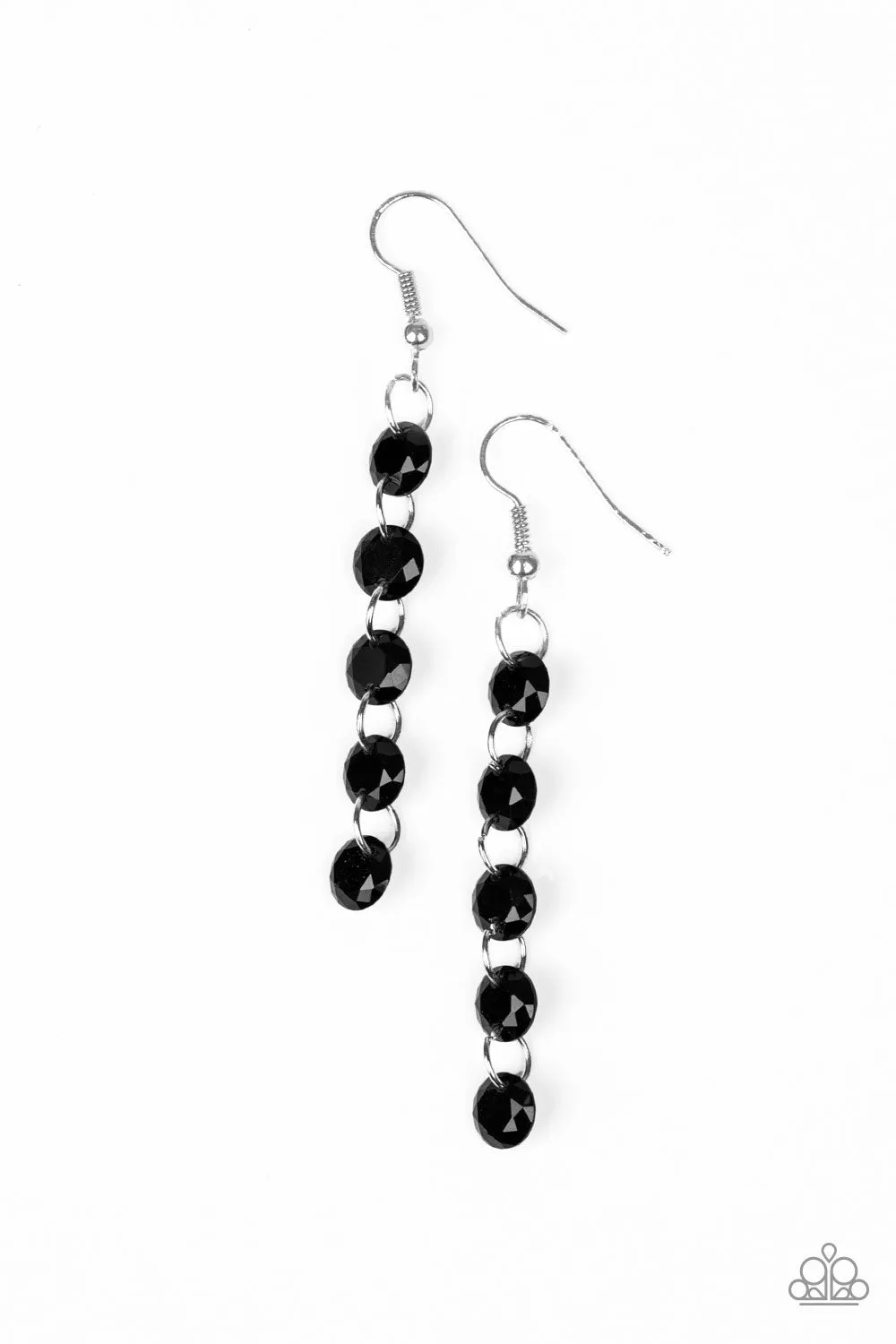 Paparazzi Trickle-Down Effect Black Earrings