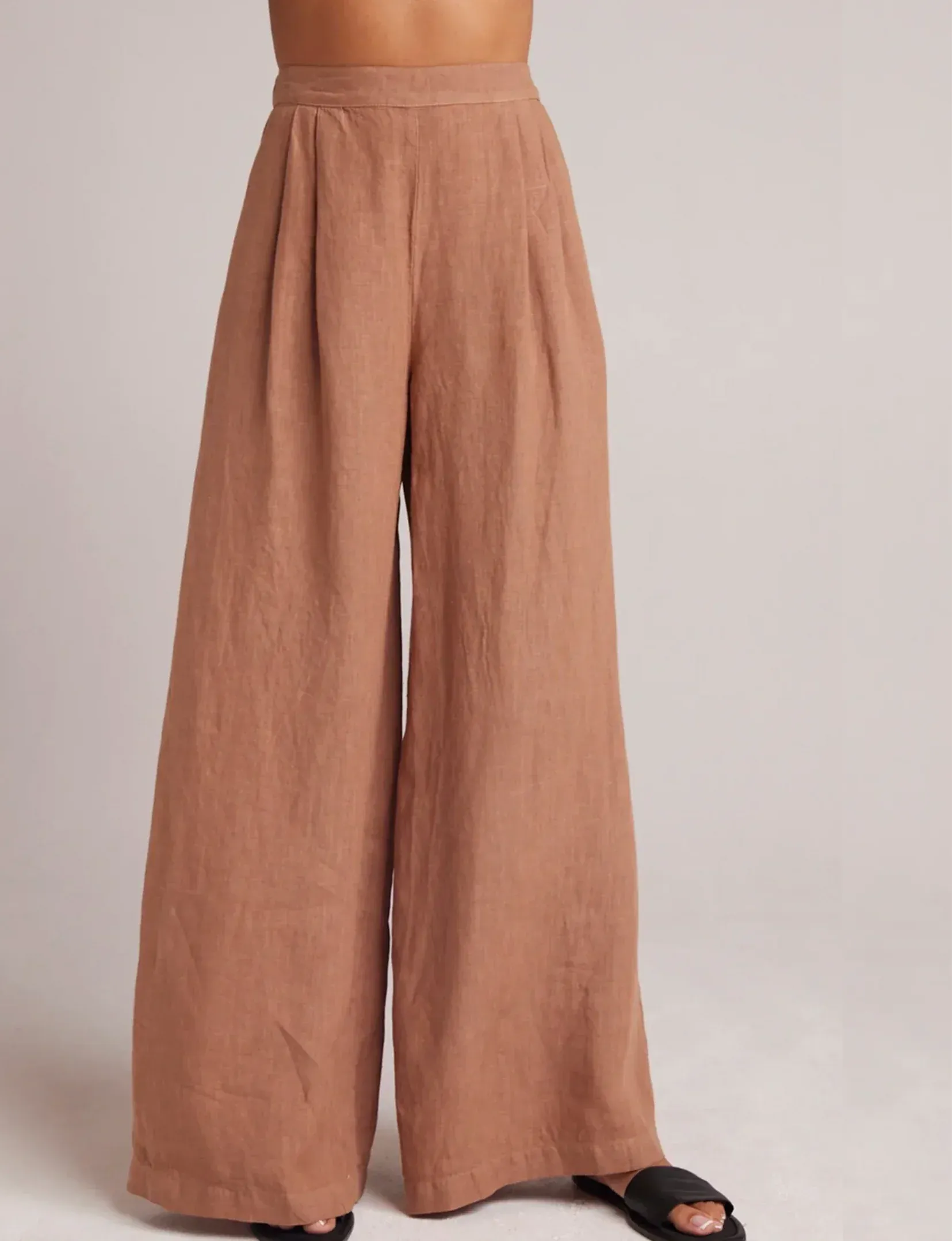 Pleat Palazzo Pant, Desert Brown